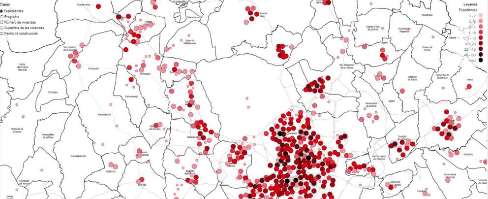 Mapa con actuaciones de rehabilitación