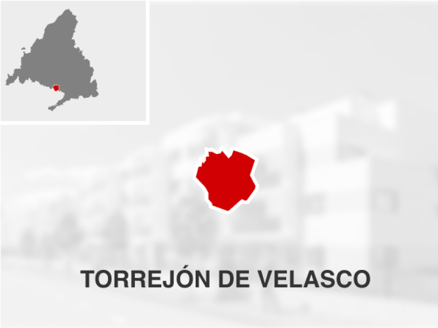 Imagen que muestra un mapa de Madrid, con el municipio de Torrejón de Velasco resaltado